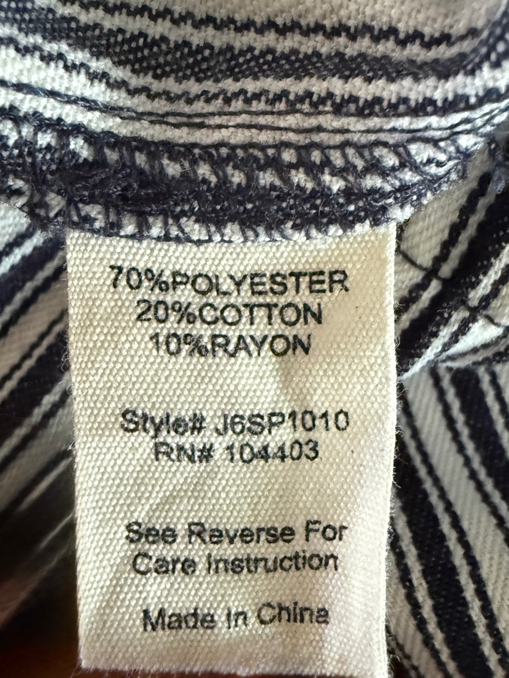 J.O.A. Blue and White Striped Wide Leg Jeans - Picture 3 of 6